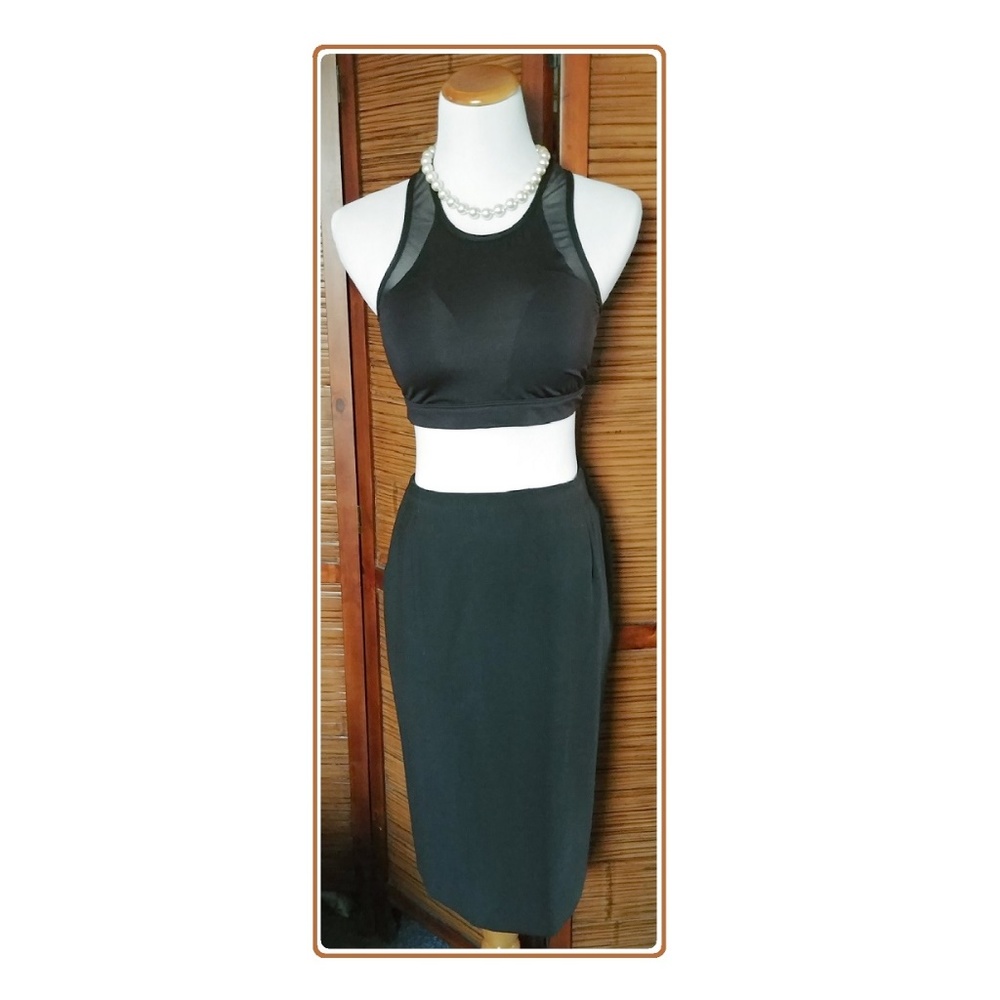Jones New York Solid Black 24" Wool Skirt Size 12
